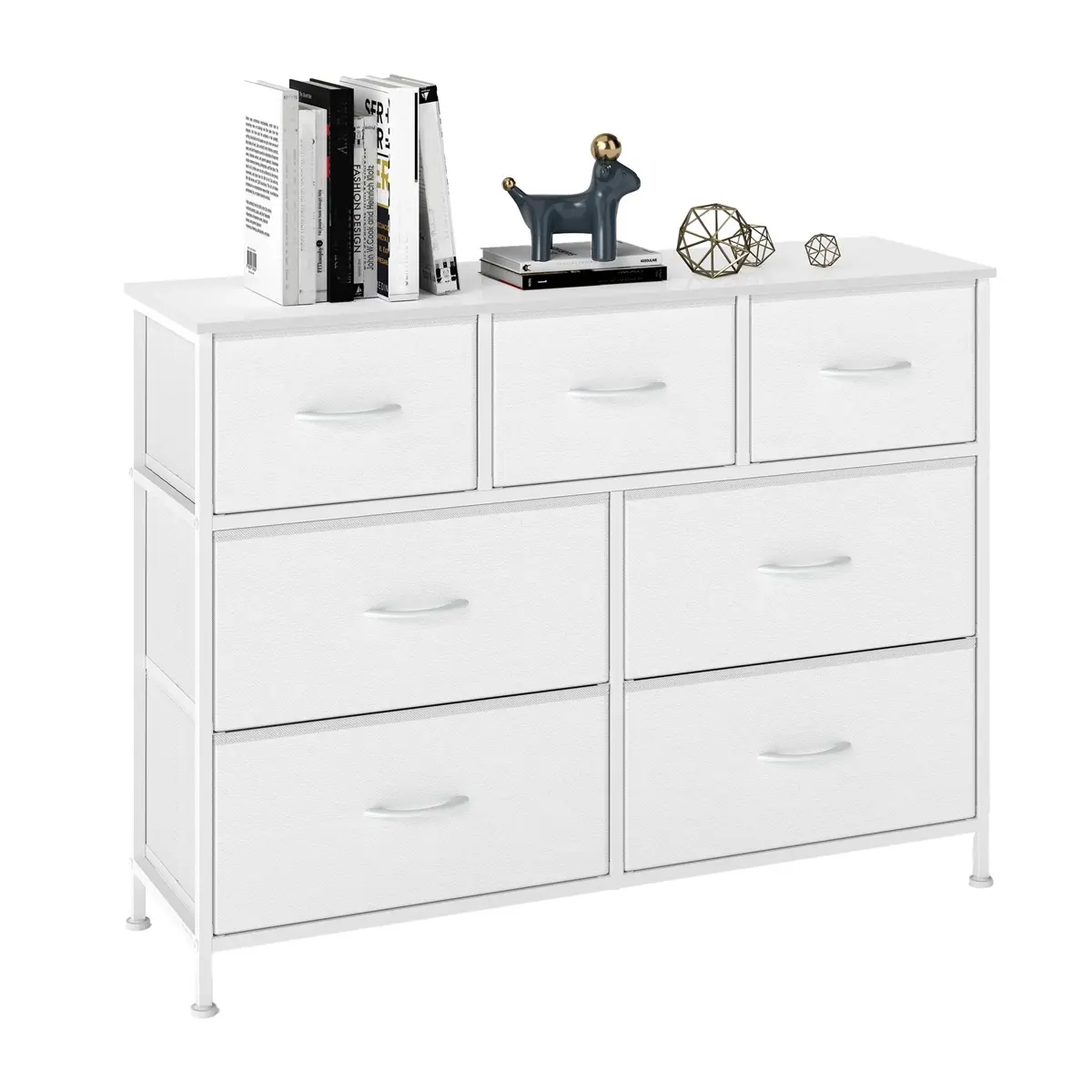 7-Drawer Storage Cabinet with Steel Frame for Bedroom, Hallway or Living Room