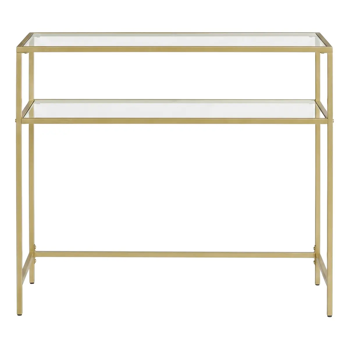 Modern Entryway Table, Console Table with Tempered Glass Tabletop, Sofa Table, Gold