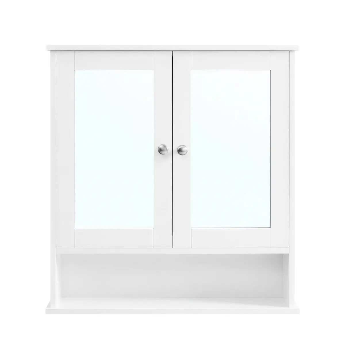 Bathroom Cabinet with Mirror, Wall Cabinet with 2 Mirrored Doors, Adjustable Shelf