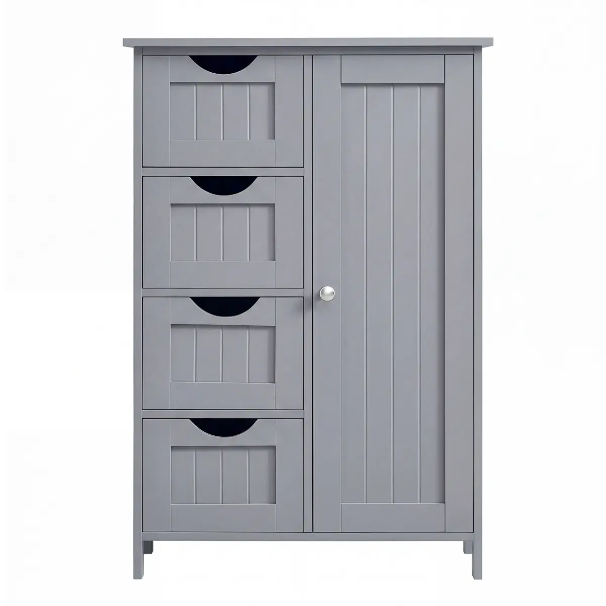 Bathroom Floor Storage Cabinet, Bathroom Storage Unit with 4 Drawers, Freestanding Bathroom Cabinet with 1 Door