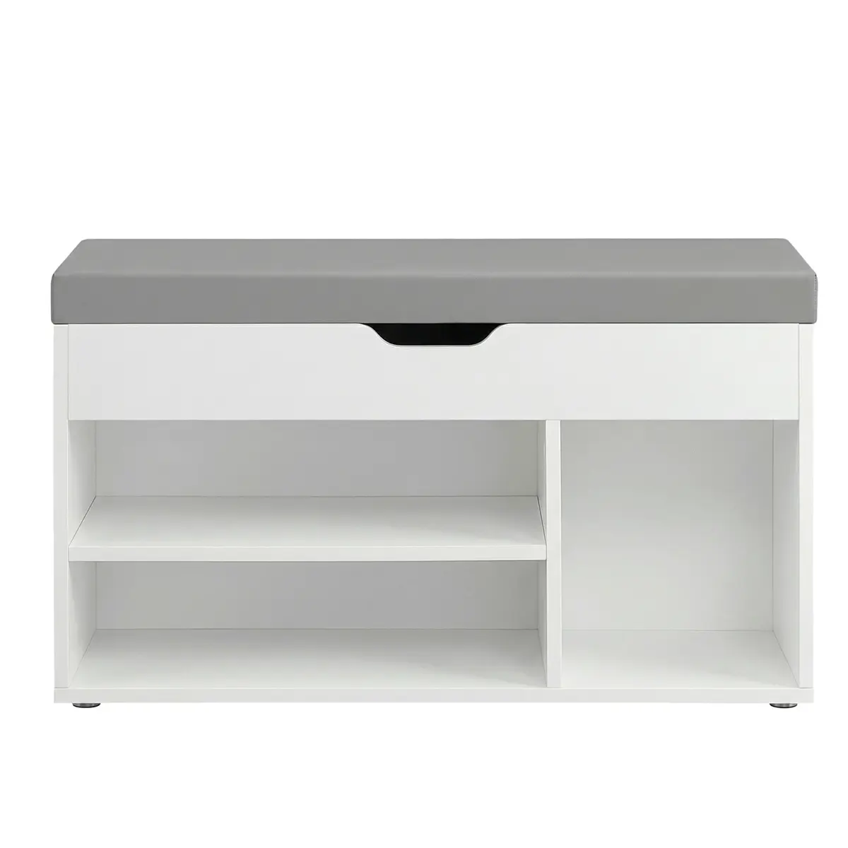 Storage Bench with Padded Seat, Shoe Bench for Living Room Lounge Hallway Bedroom, Loads 150 kg, White