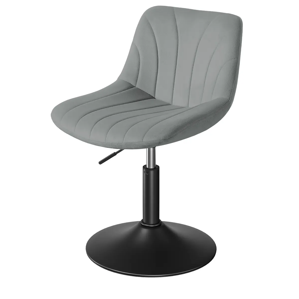 Velvet Dressing Table Chair, Height-Adjustable Swivel Stool with Backrest