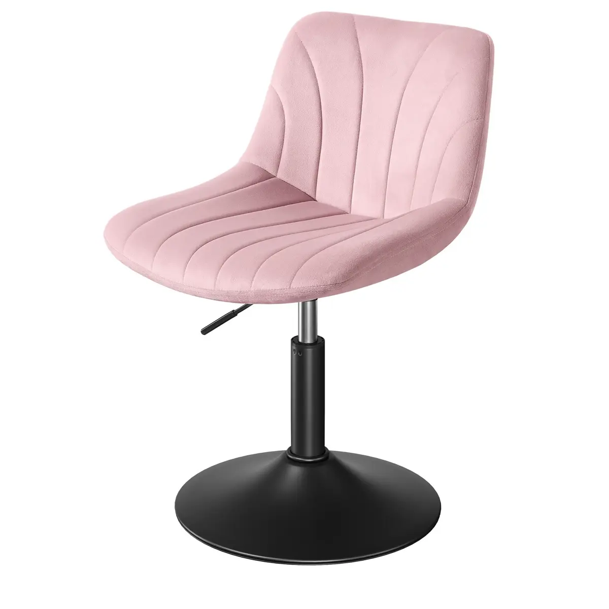 Velvet Dressing Table Chair, Height-Adjustable Swivel Stool with Backrest