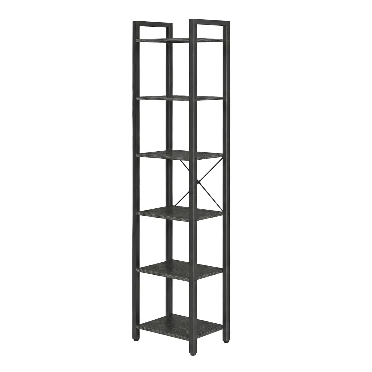 Storage Rack with 6 Tiers, Book Shelf, 30 x 40 x 187.5 cm, for Study, Living Room, Bedroom, Black