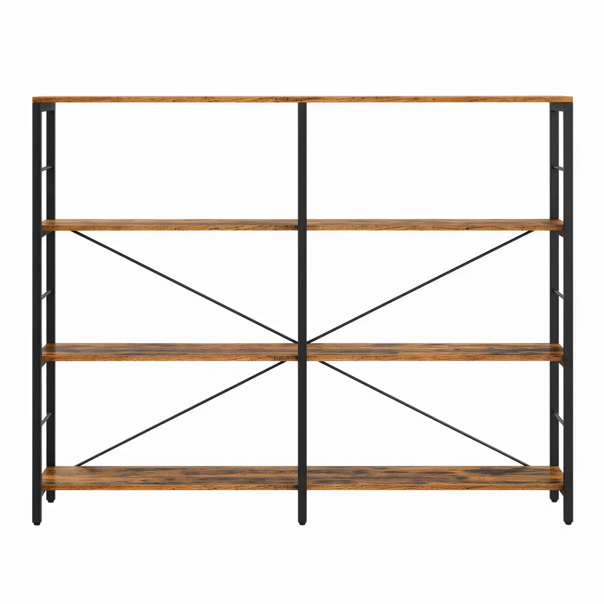 Tall Storage Rack, Industrial Style Bookcase, 4-Tier Shelving Unit for Living Room