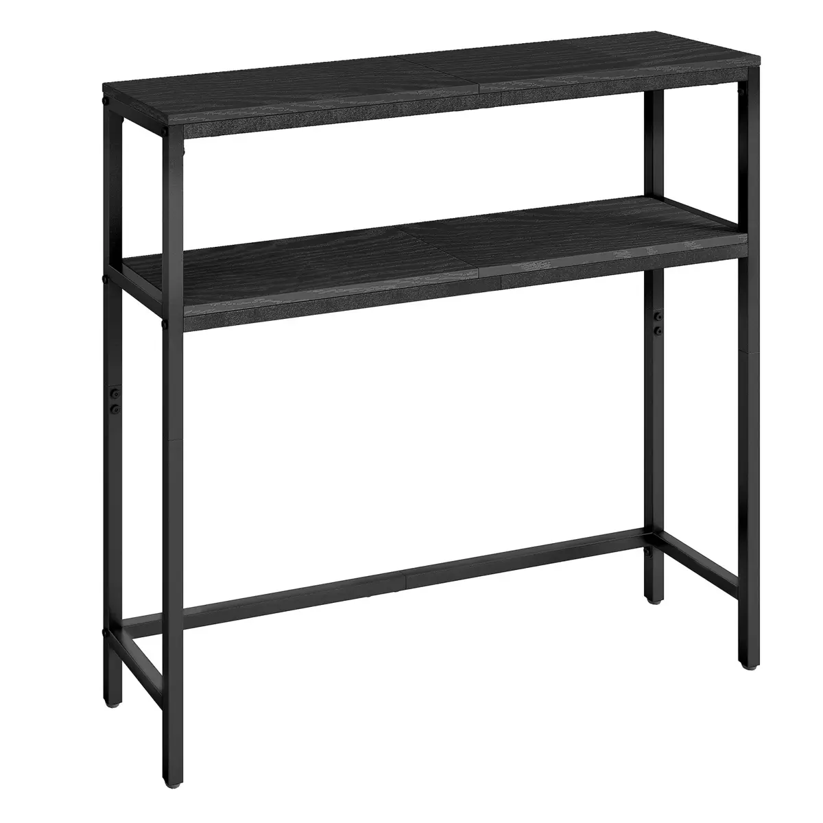 2-Tier Slim Sofa Table for Hallway Charcoal Grey and Ink Black