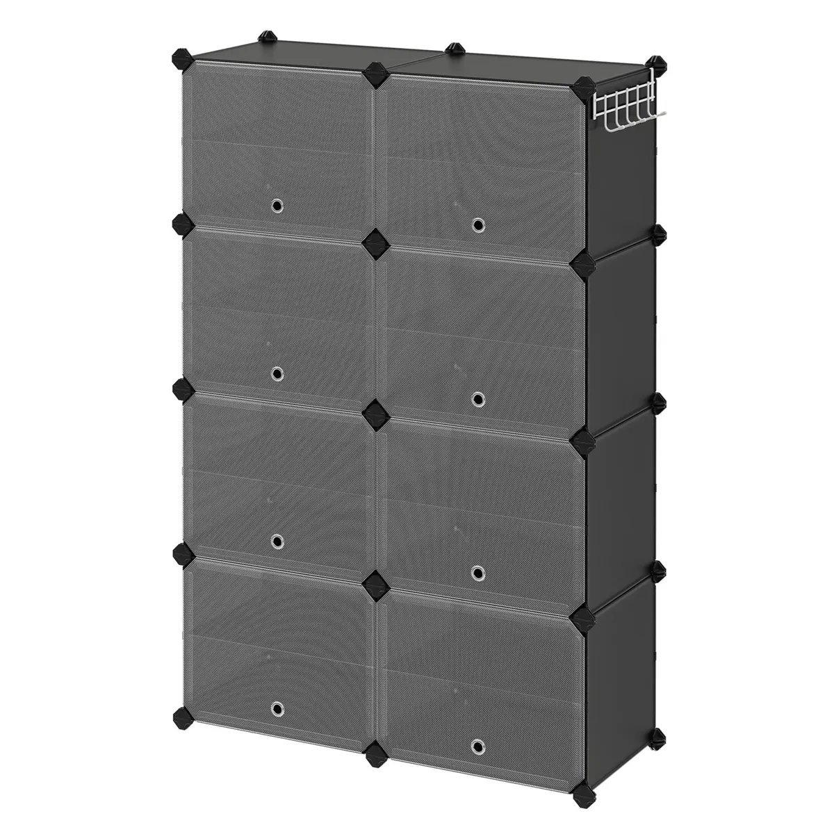 Interlocking Shoe Rack, Plastic Shoe Storage Cabinet, 16-Slot Modular Storage Unit