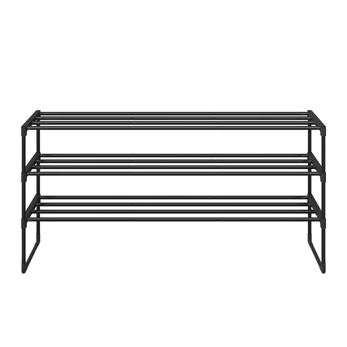 3-Tier Metal Shoe Storage Shelf, Stackable Shoe Organiser