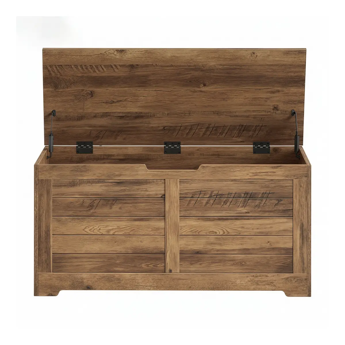 Shoe Storage Bench with 2 Safety Hinges Honey Brown