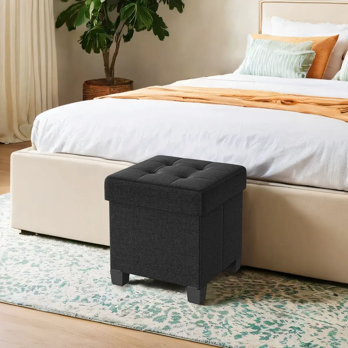 Storage Ottoman, Foldable Small Foot Rest, 38.1 x 38.1 cm Foot Stool