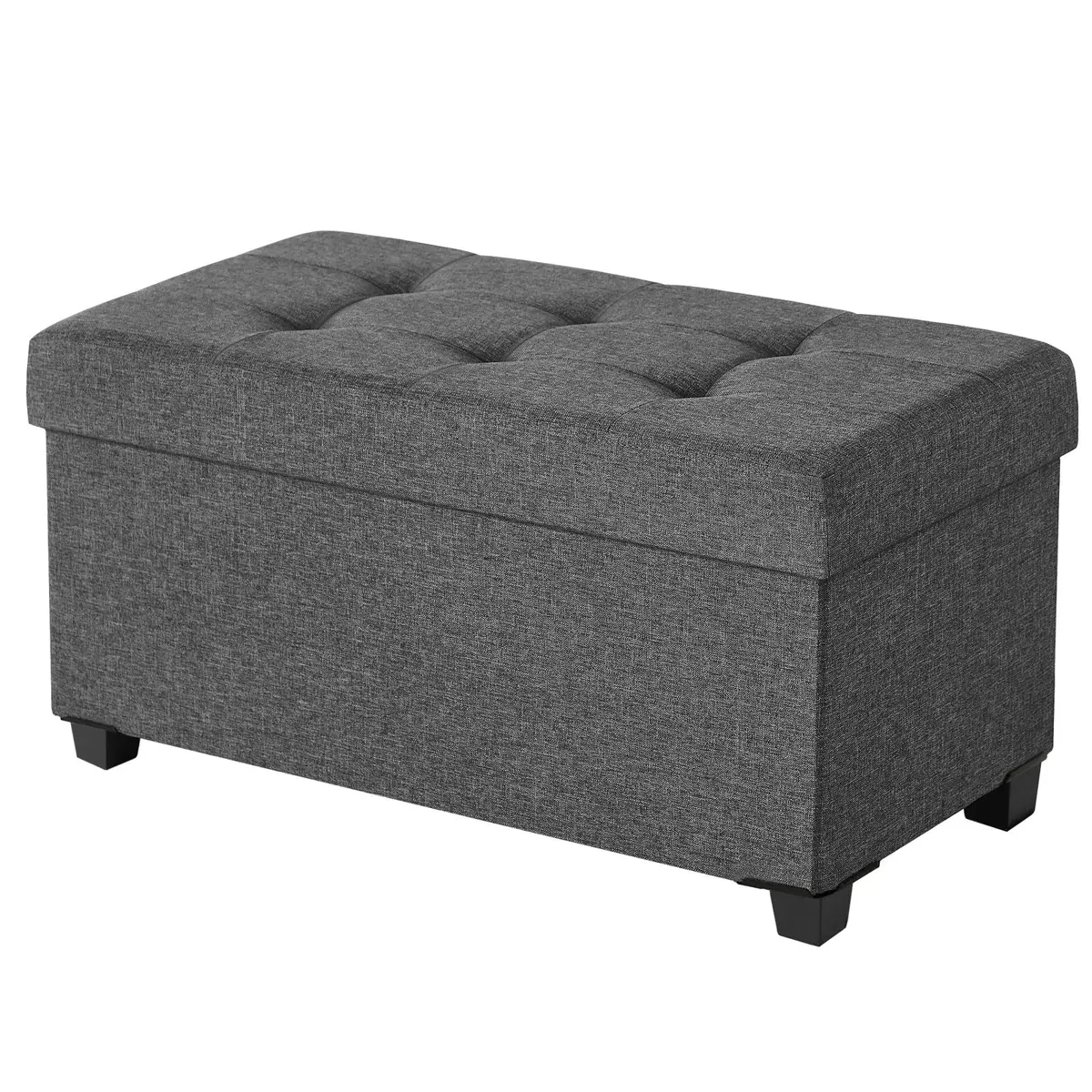 Storage Ottoman Bench, End of Bed Bench with Plastic Legs, 38.1 x 76.1 x 40.1 cm