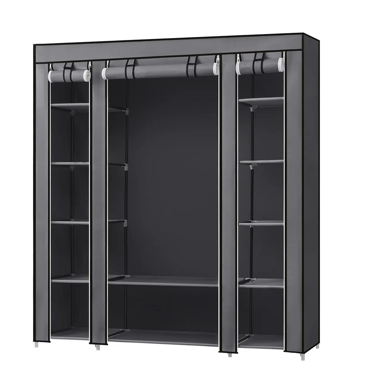 Closet Wardrobe, Portable Closet for Bedroom, Clothes Rail with Fabric Cover