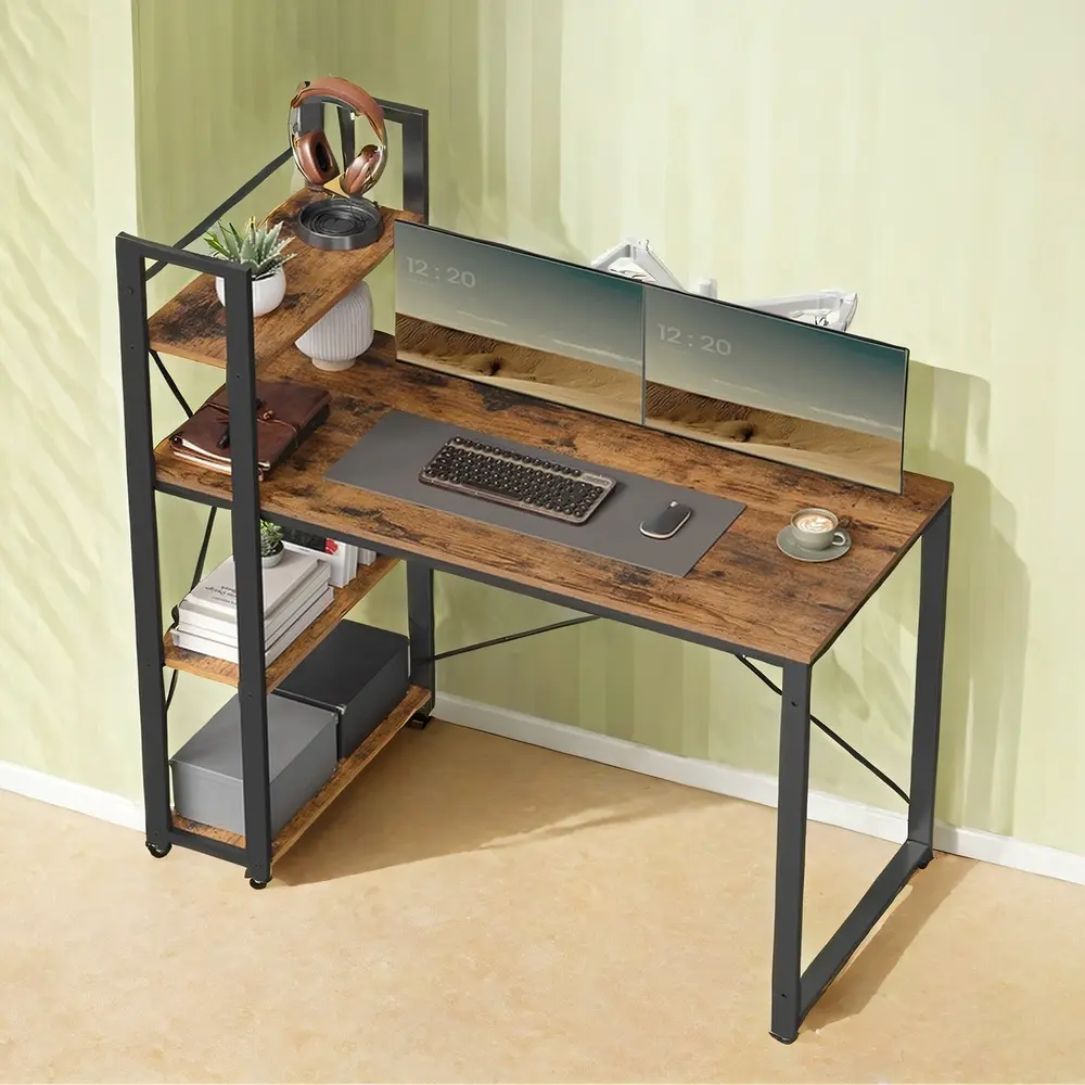 Writing Desk, Computer Desk with Storage Shelves, for Home Office