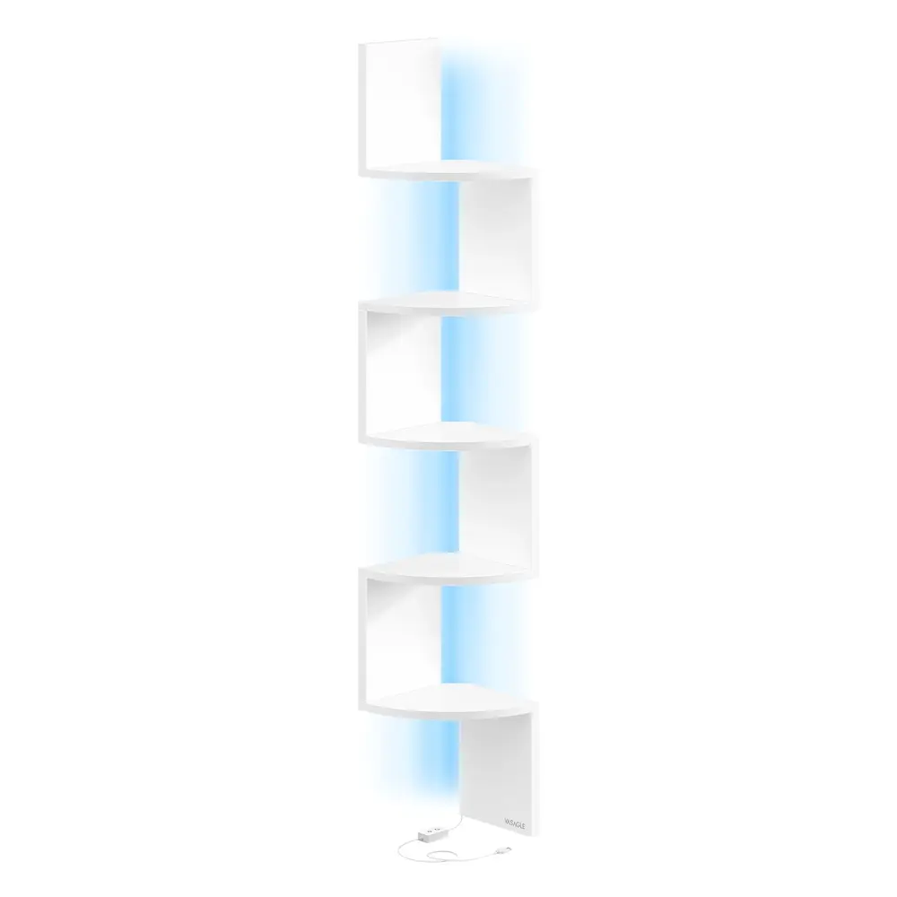 Wall Mounted Corner Shelf with RGB LED Lights