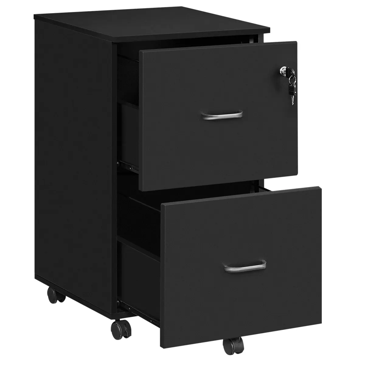 2-Drawer File Cabinet, Locking Filing Cabinet for Home Office Black