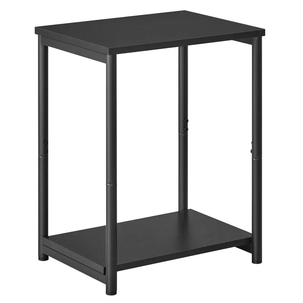 Set of 2 Side Tables Industrial Style Rustic Brown and Black