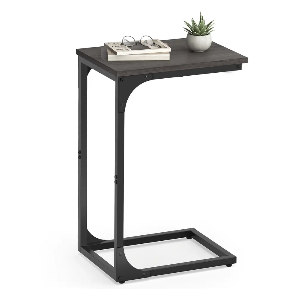 C-Shaped Side Table Ebonised Oak and Black