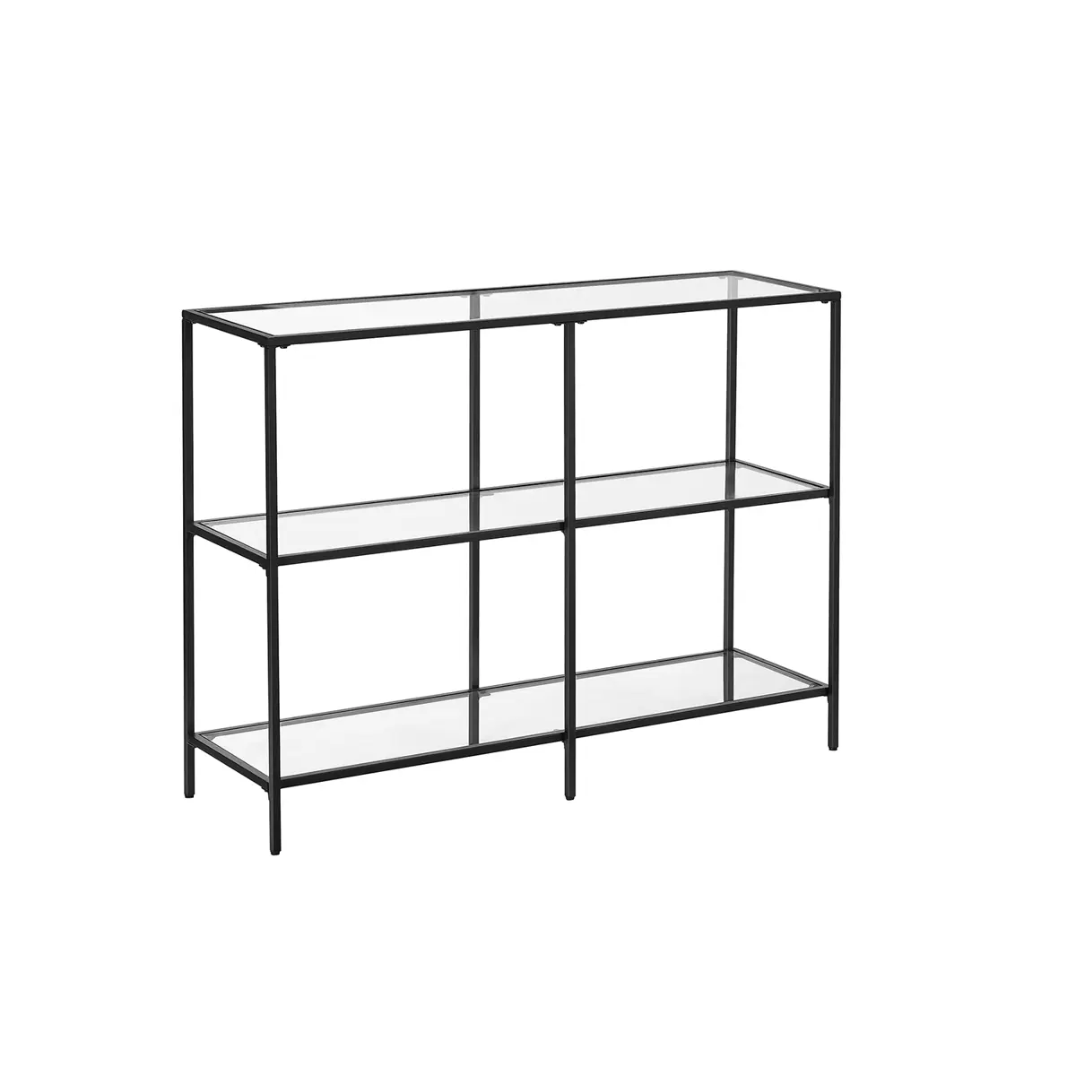 3 Shelves Hallway Table Pearl Black