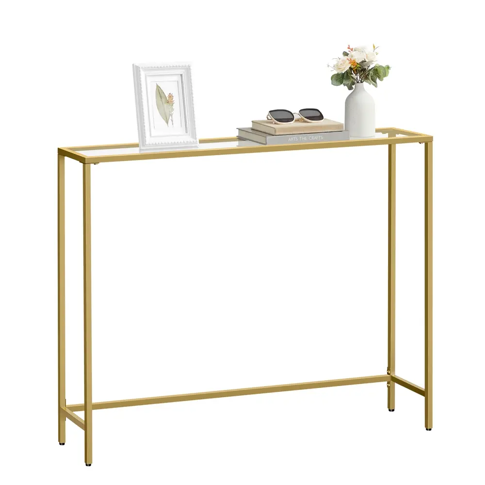 Console Table Pale Gold and Transparent