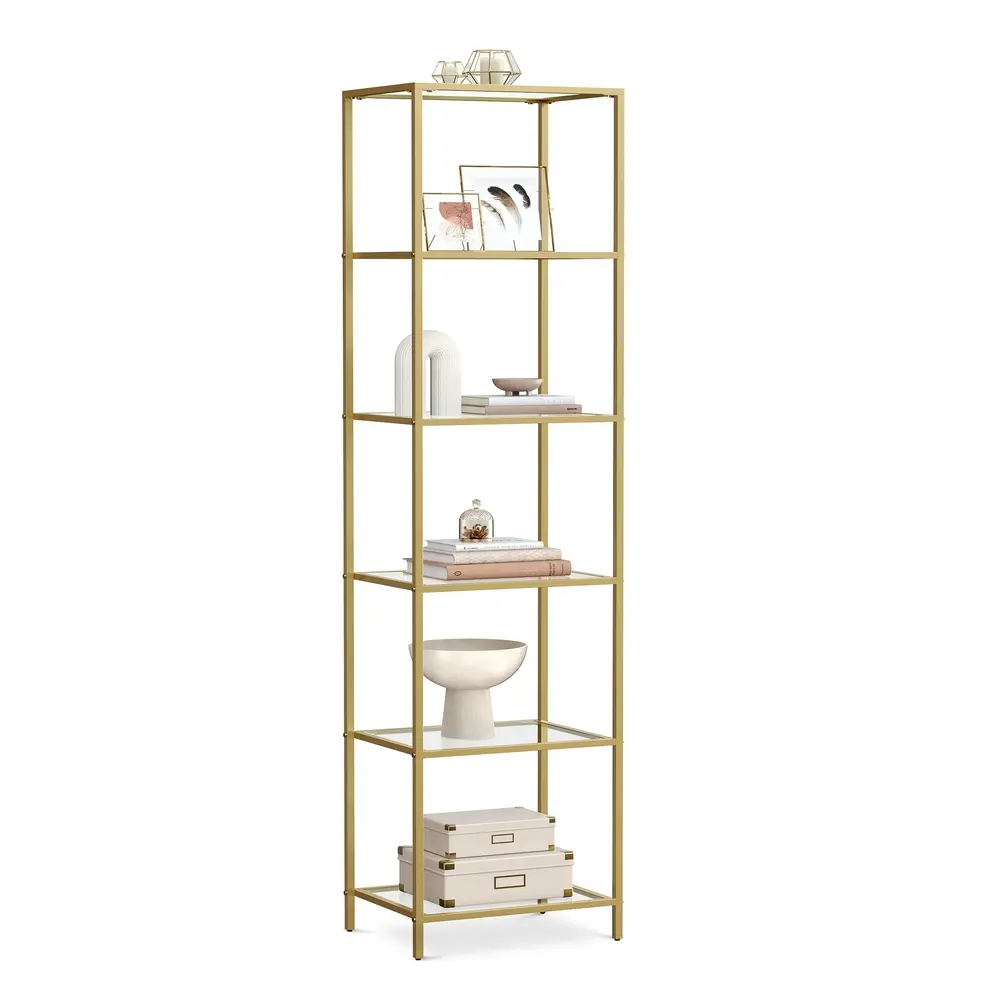 Glass Shelf Bookcase Storage Cabinet
