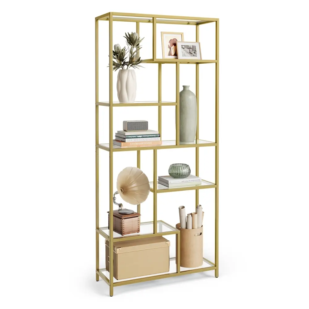 Bookshelf, 6-Tier Tall Bookcase, Plant Stand, Display Shelf
