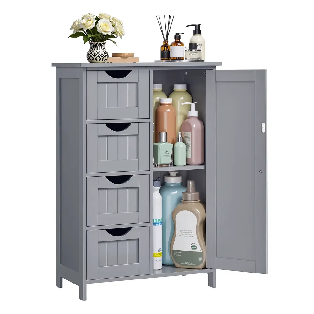 Bathroom Floor Storage Cabinet with 4 Drawers
