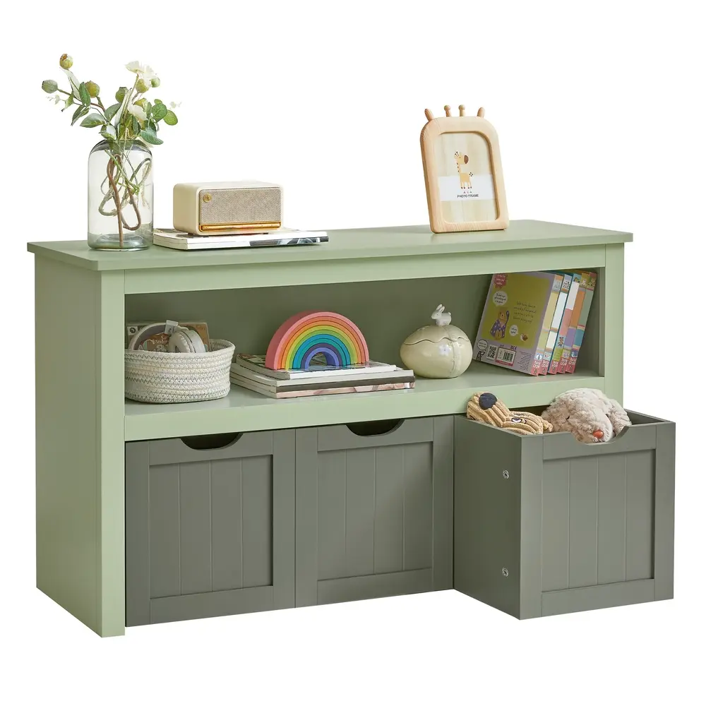 Toy Storage for Kids with Wheels 30 x 102 x 60 cm Laurel Green