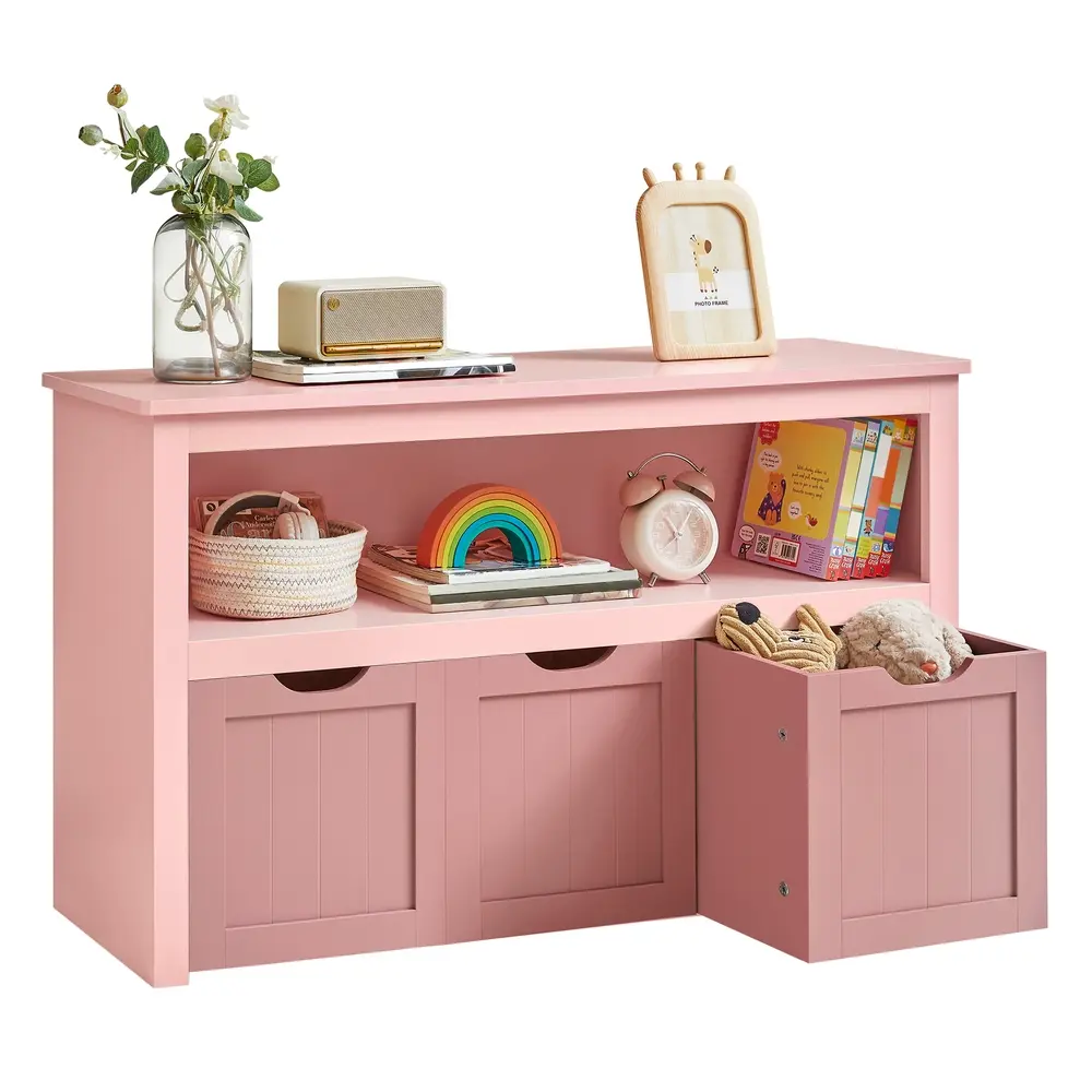 Toy Storage for Kids with Wheels 30 x 102 x 60 cm Jelly Pink