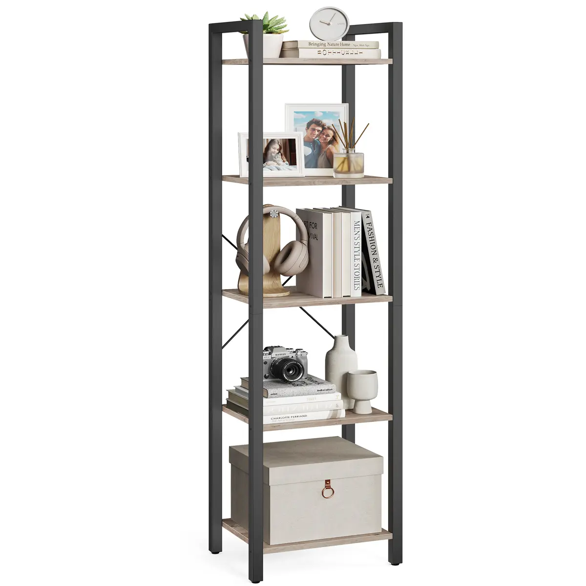 5-Tier Bookshelf 30 x 39.6 x 154 cm