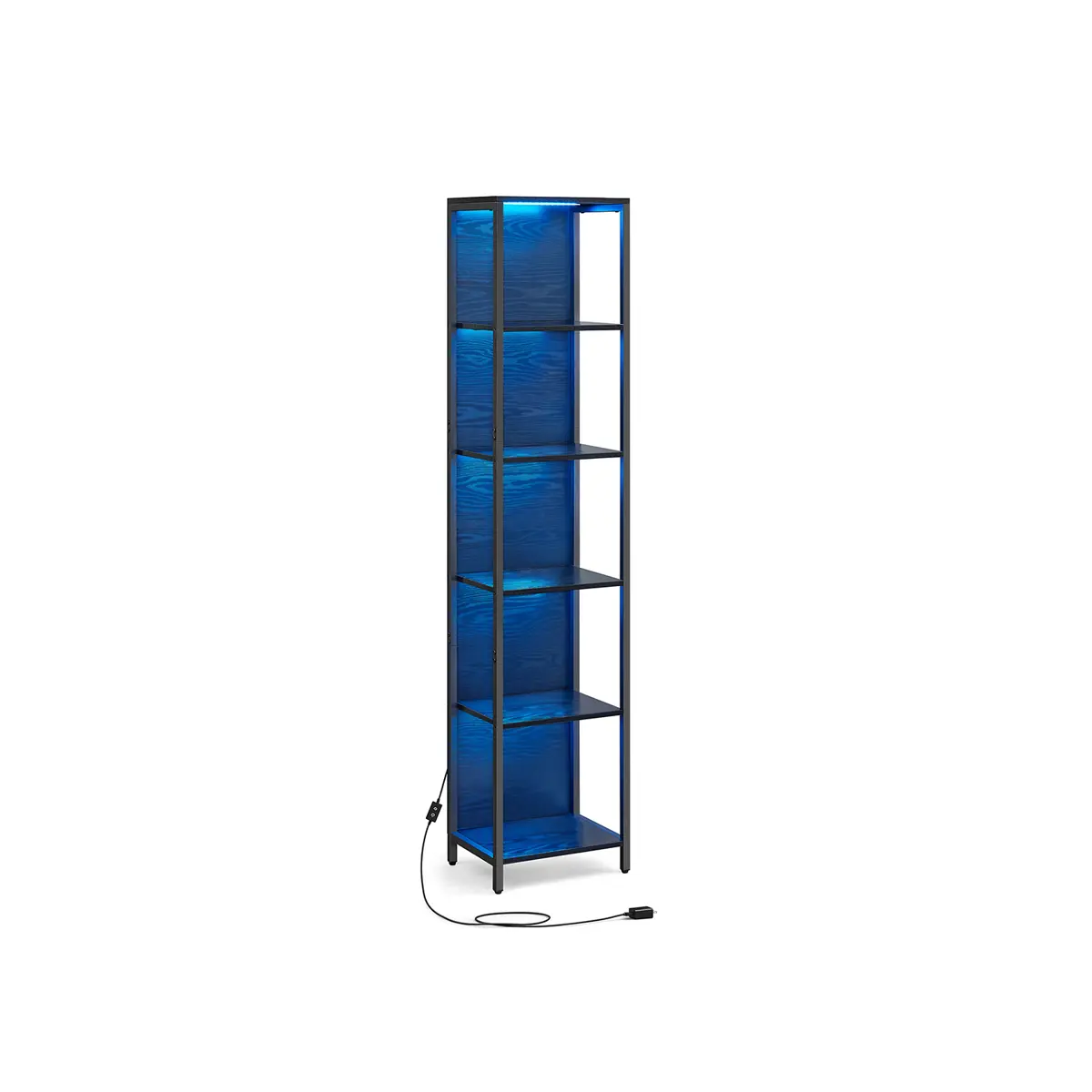 6-Tier LED Bookcasen 30.3 x 40 x 178.6 cm Ebony Black