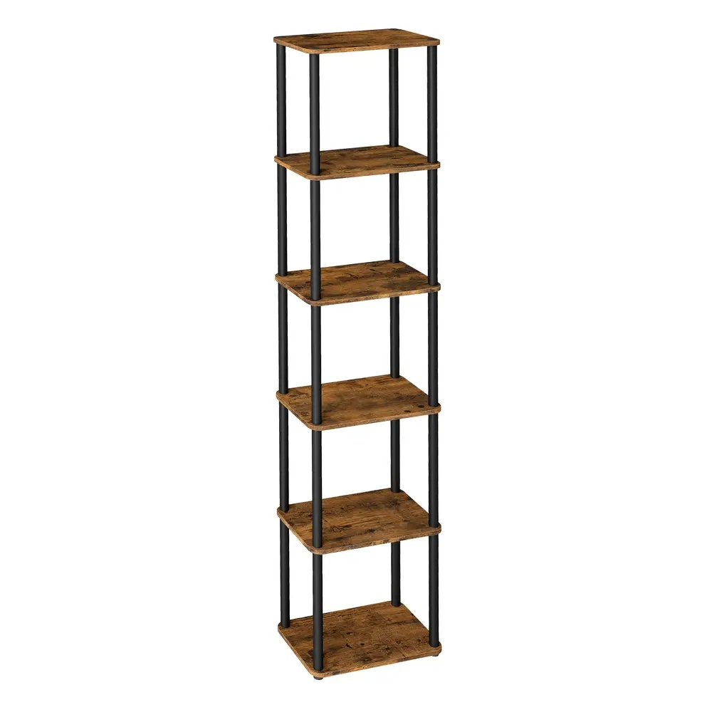 Six tier storage shelf with quick assembly