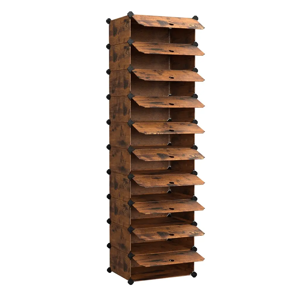 Brown Plastic Storage Organizer for Shoes