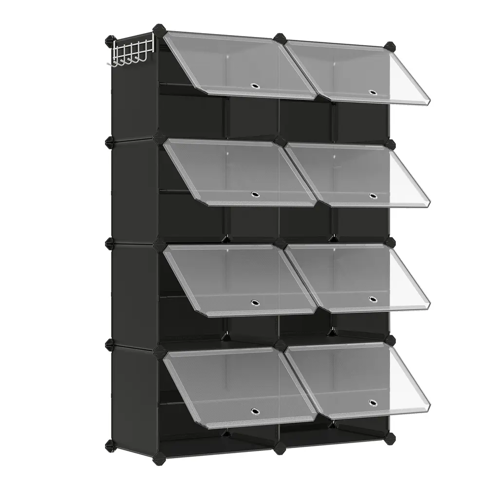 8-Slot Modular Storage Organiser Unit Black