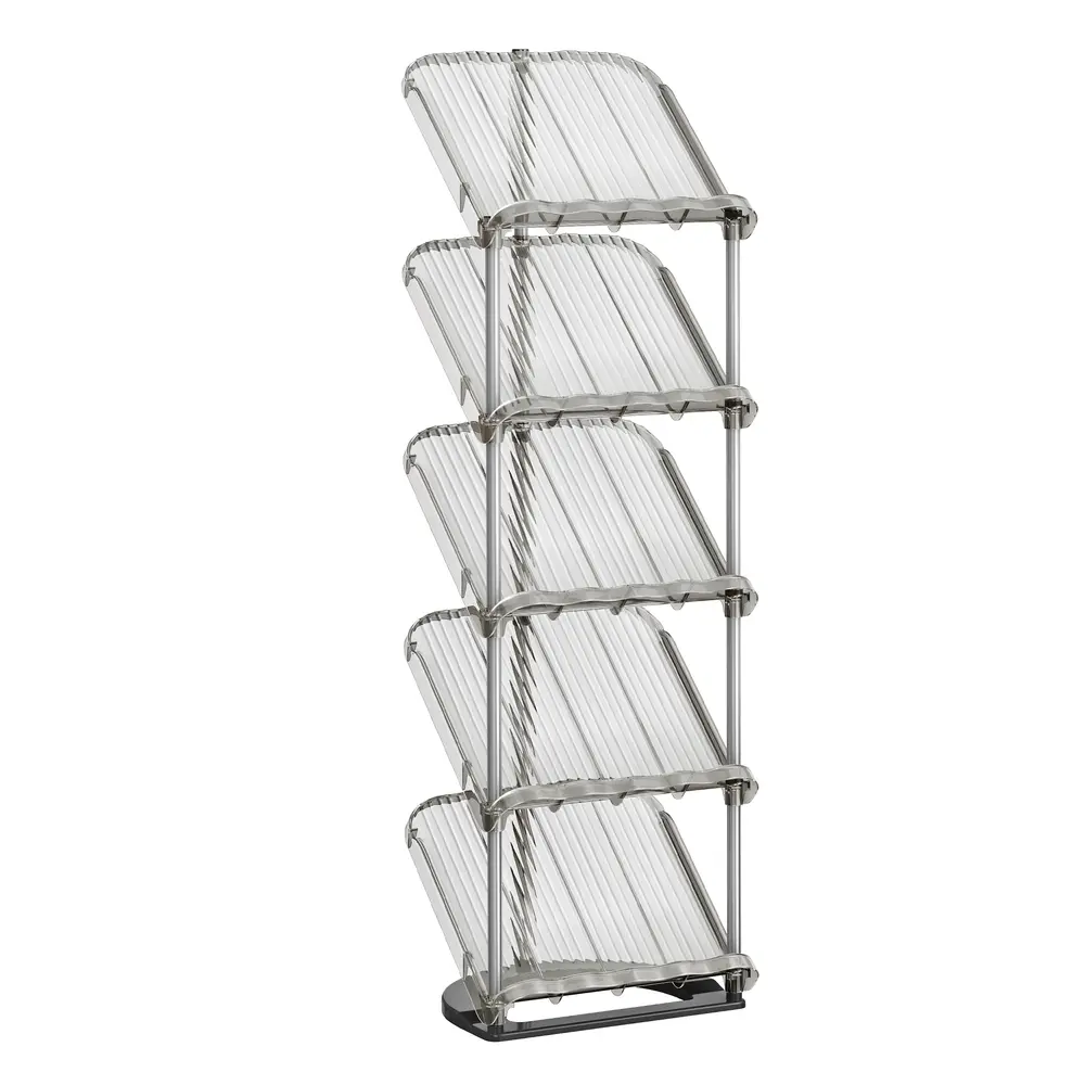 Shoe Rack Slim Sloping 5-Tier Plastic Shoe Storage Organiser Grey
