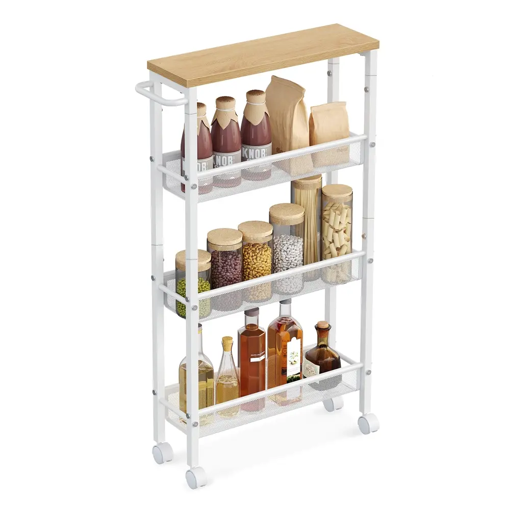 Space-Saving Kitchen Cart with Wheels