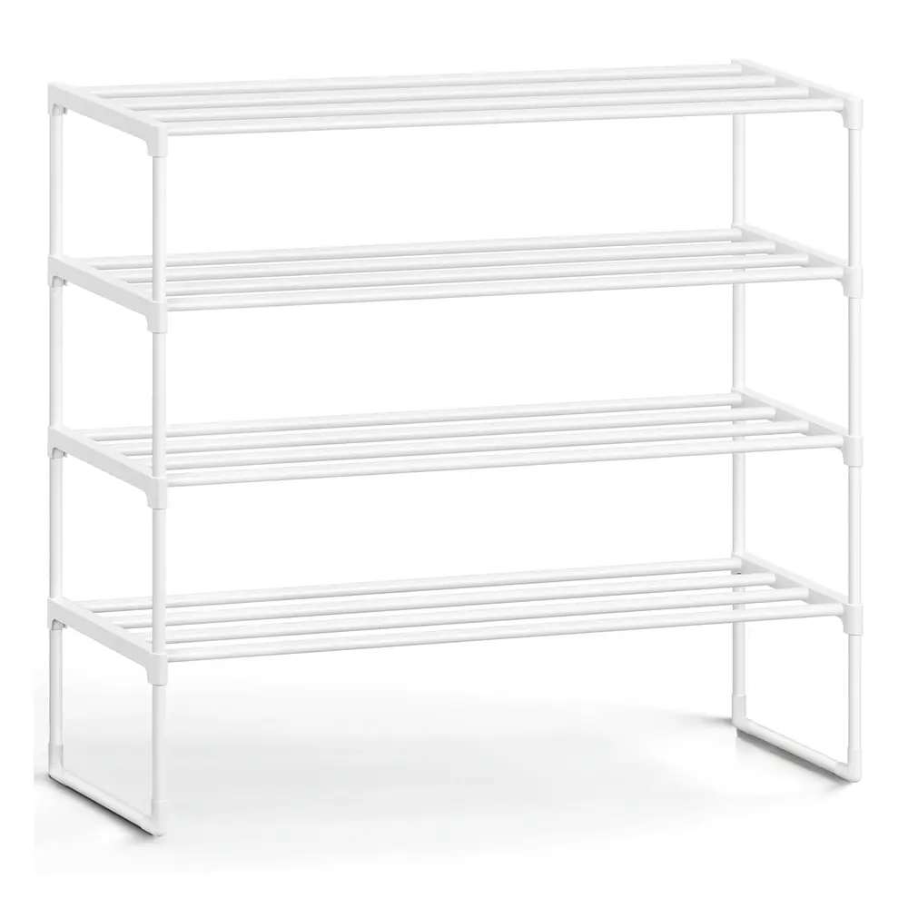 4-Tier Shoe Rack 30 x 92 x 74 cm Pearl White