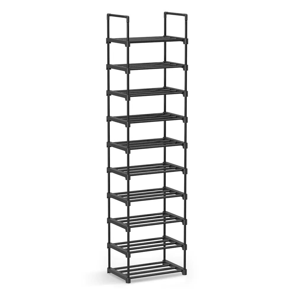 Shoe Rack 10-Tier Metal Shoe Storage Organiser 30 x 45 x 174 cm Black