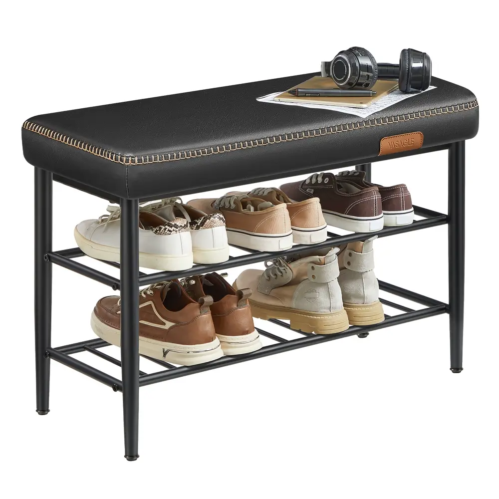 EKHO Collection - Shoe Bench Synthetic Leather Ink Black