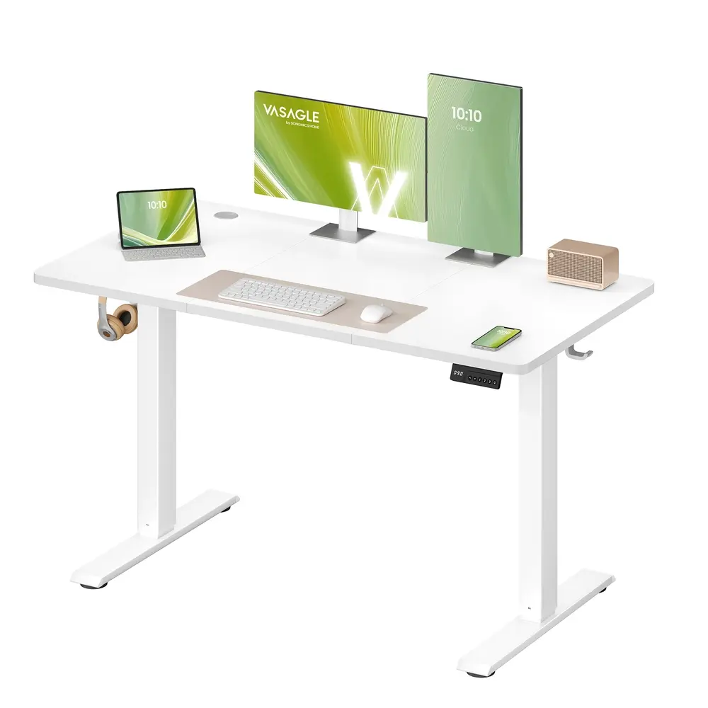 120 x 60 cm Electric standing desk with adjustable height and reminder Cloud White