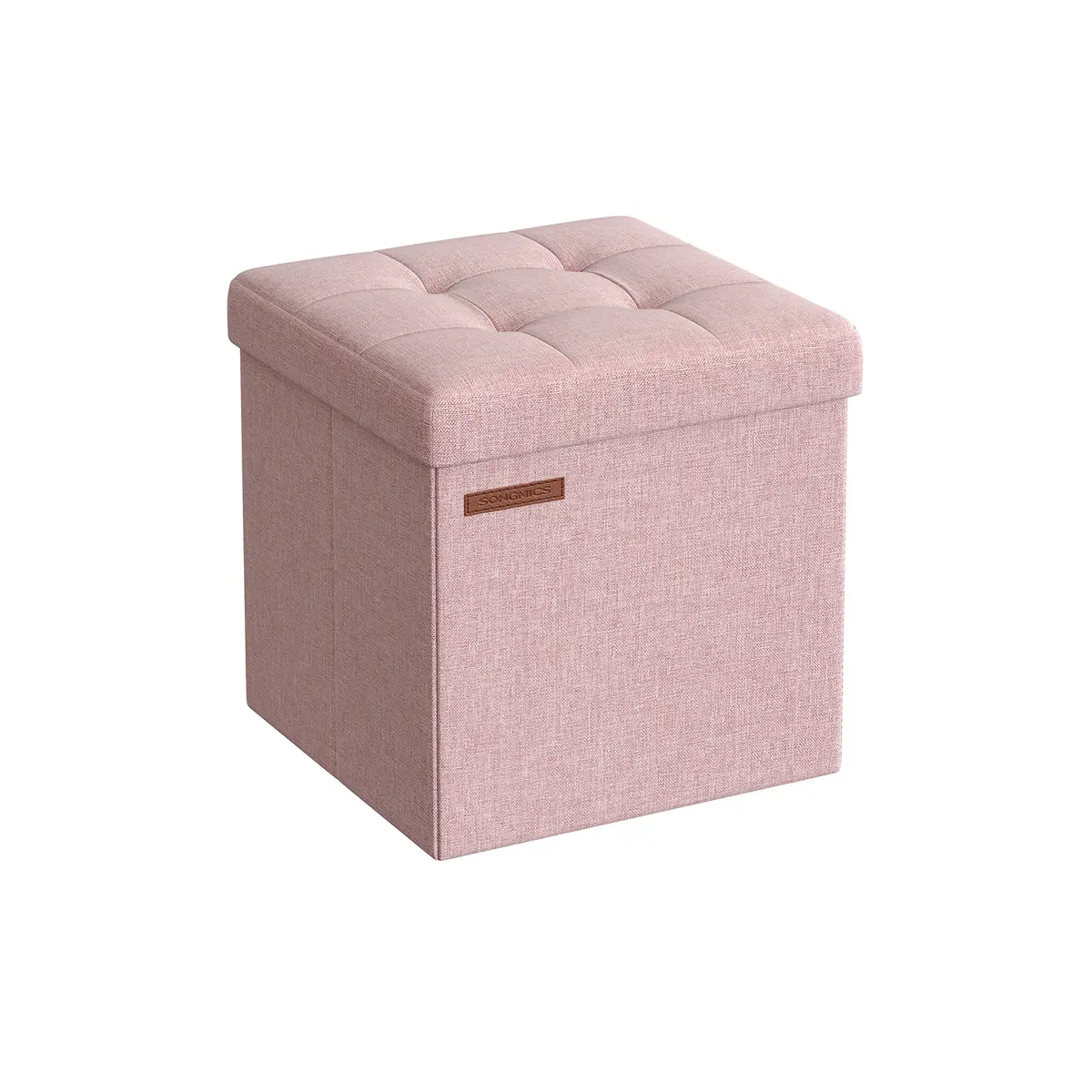 30 x 30 x 30 cm Foldable Storage Ottoman Jelly Pink