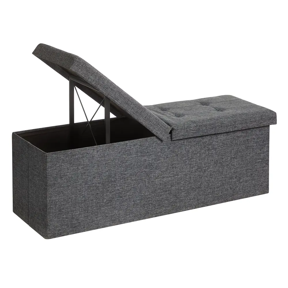 Dark Grey Storage Ottoman 120L