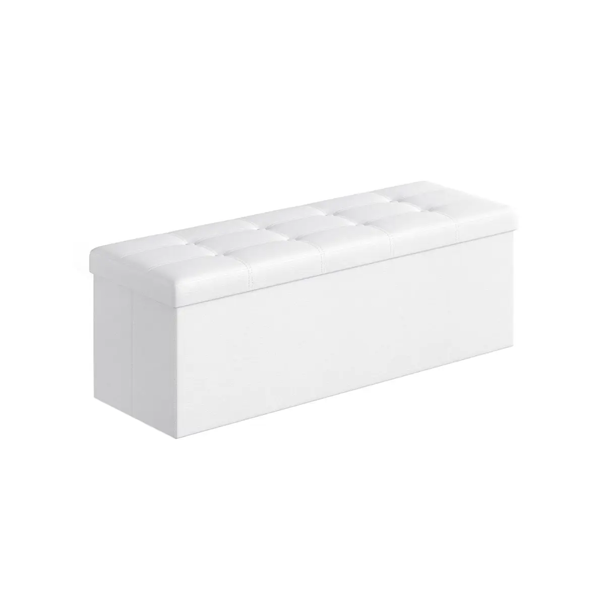 Large Storage White Ottoman