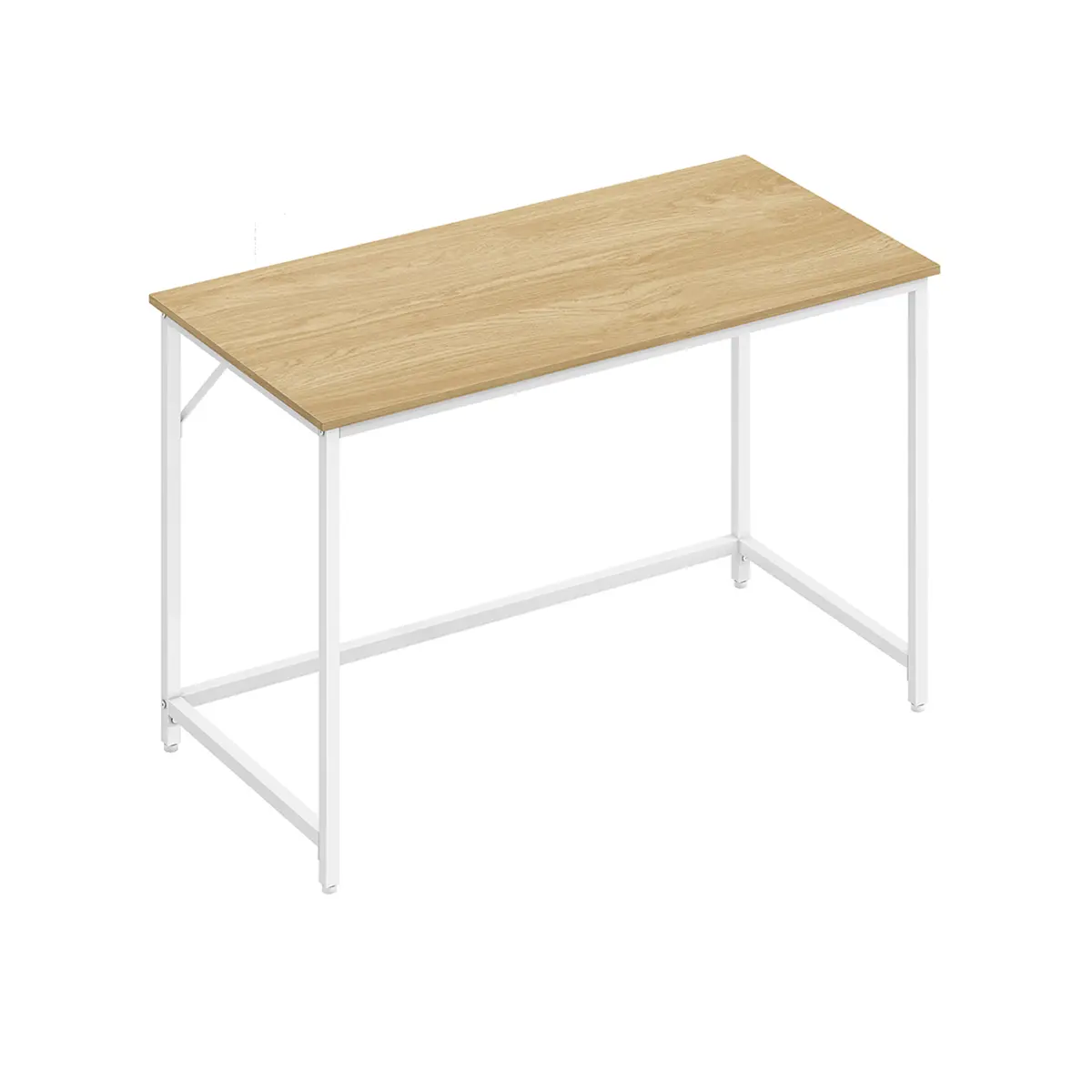 Small Office Desk and Workstation Natural Oak and Pearl White