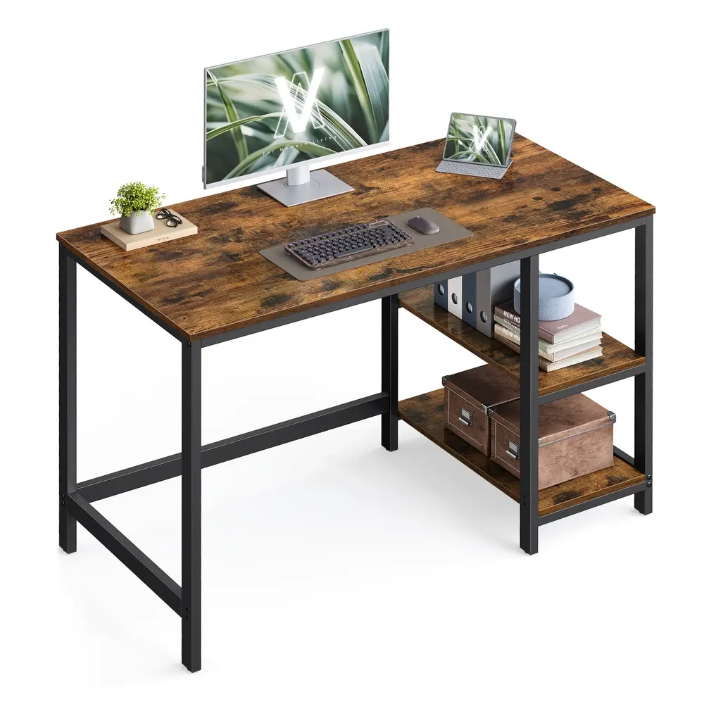 Industrial 47 Inches Computer Desk with Shelves