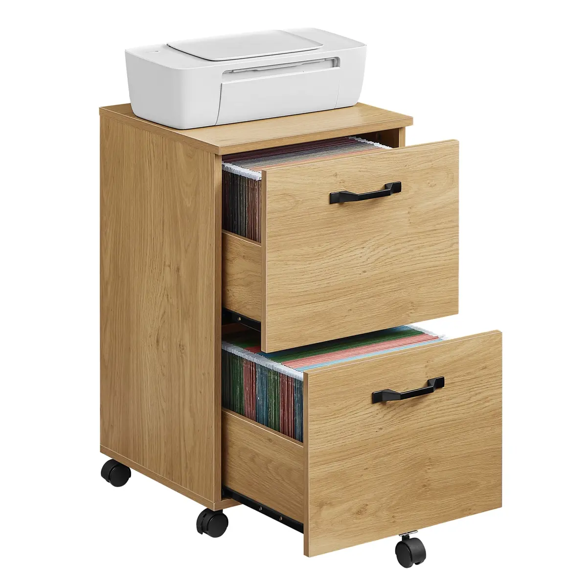2-Drawer Mobile Filing Cabinet for A4 Files Straw Yellow