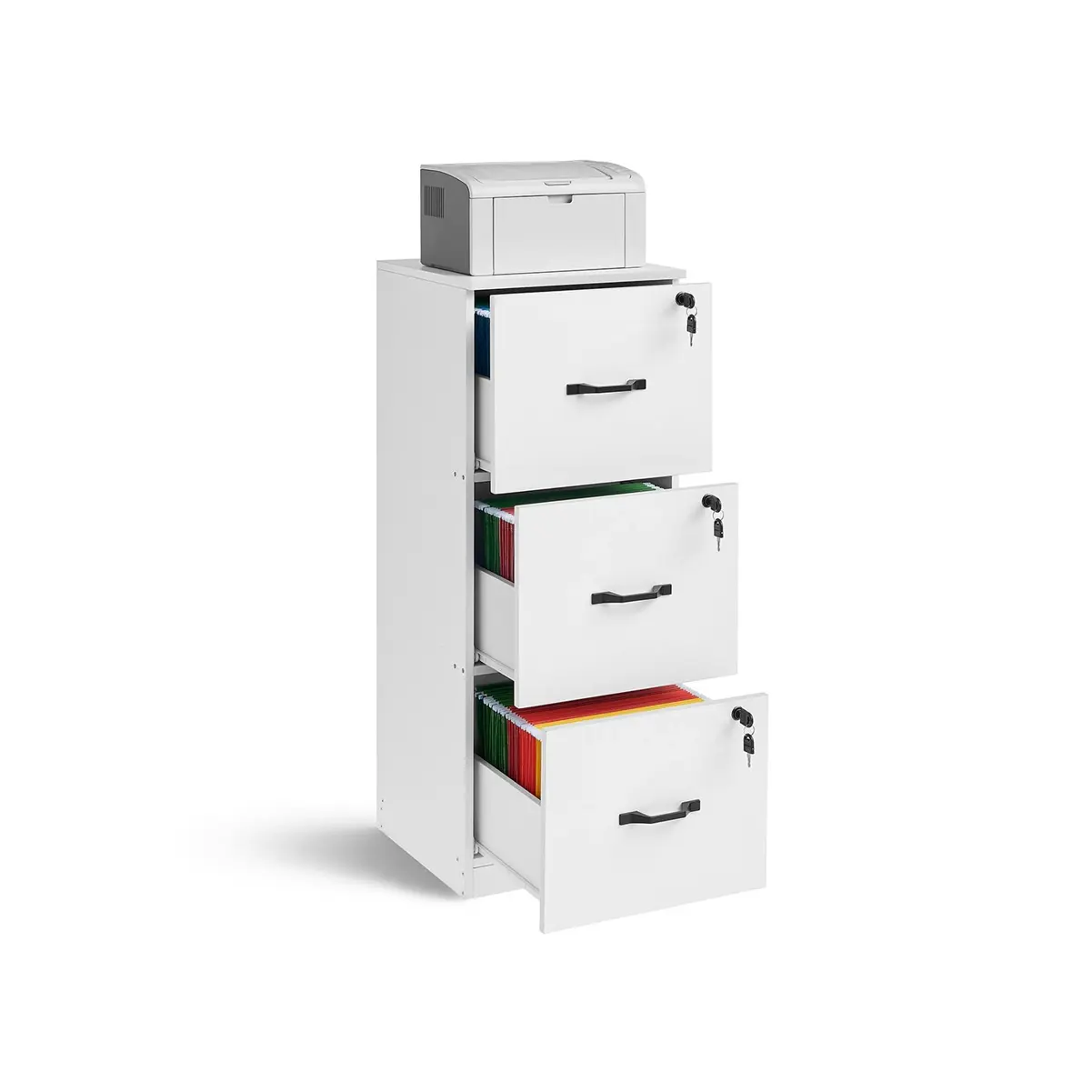 File Cabinet with 3 Drawers Cloud White