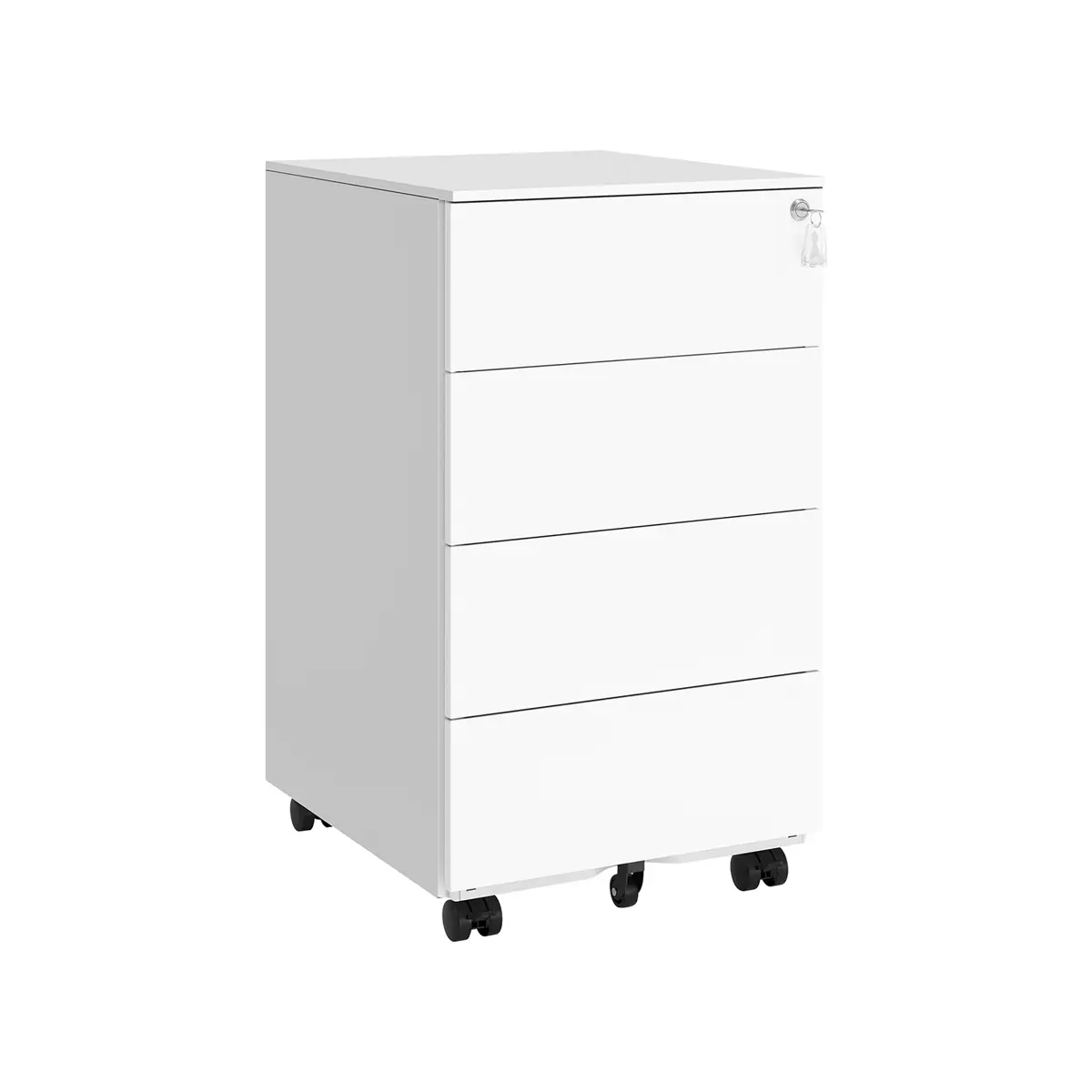 Lockable Mobile File Cabinet with 4 Drawers Cloud White