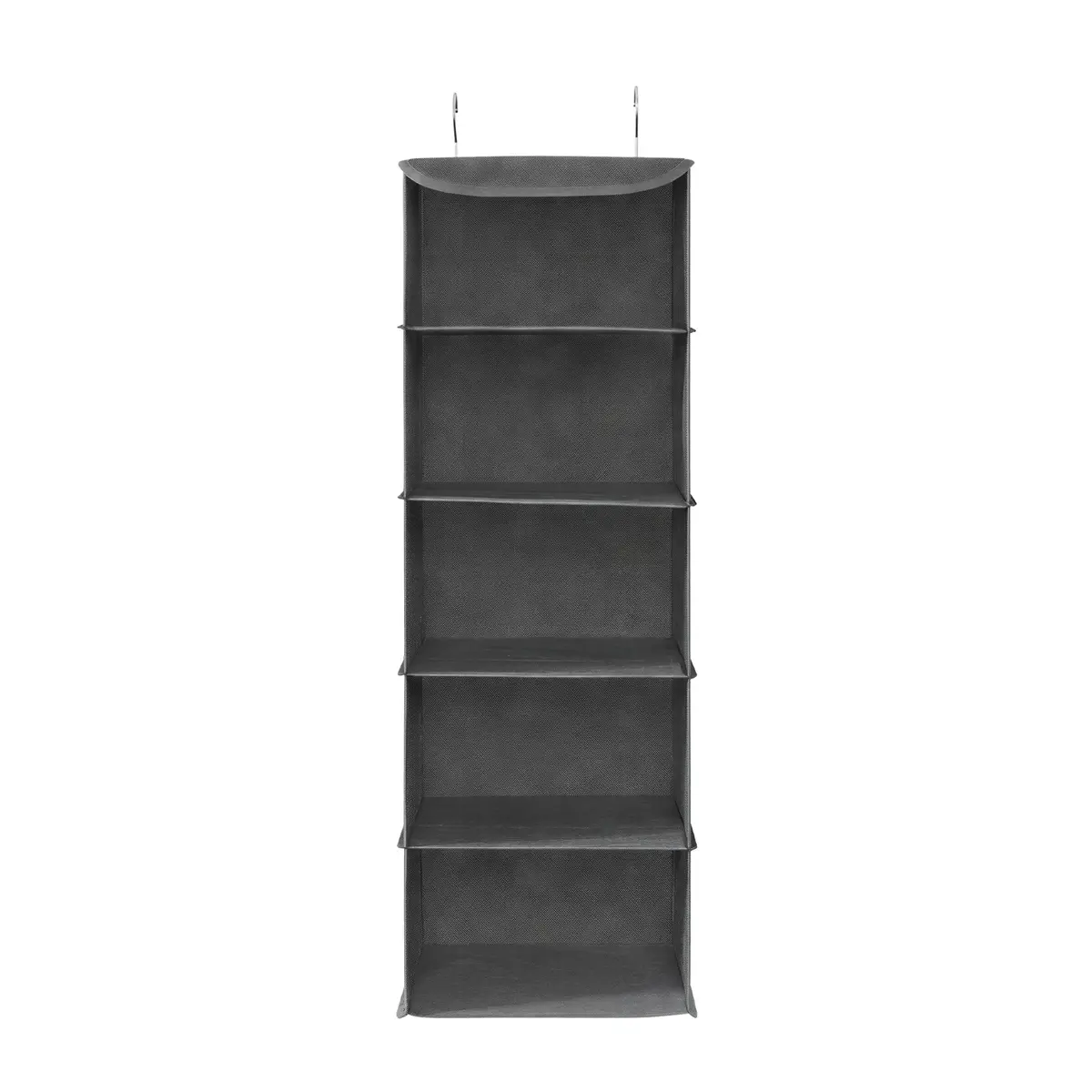 Set of 2 Foldable Hanging Closet Shelves, Wardrobe Storage Organisers with Metal Hooks
