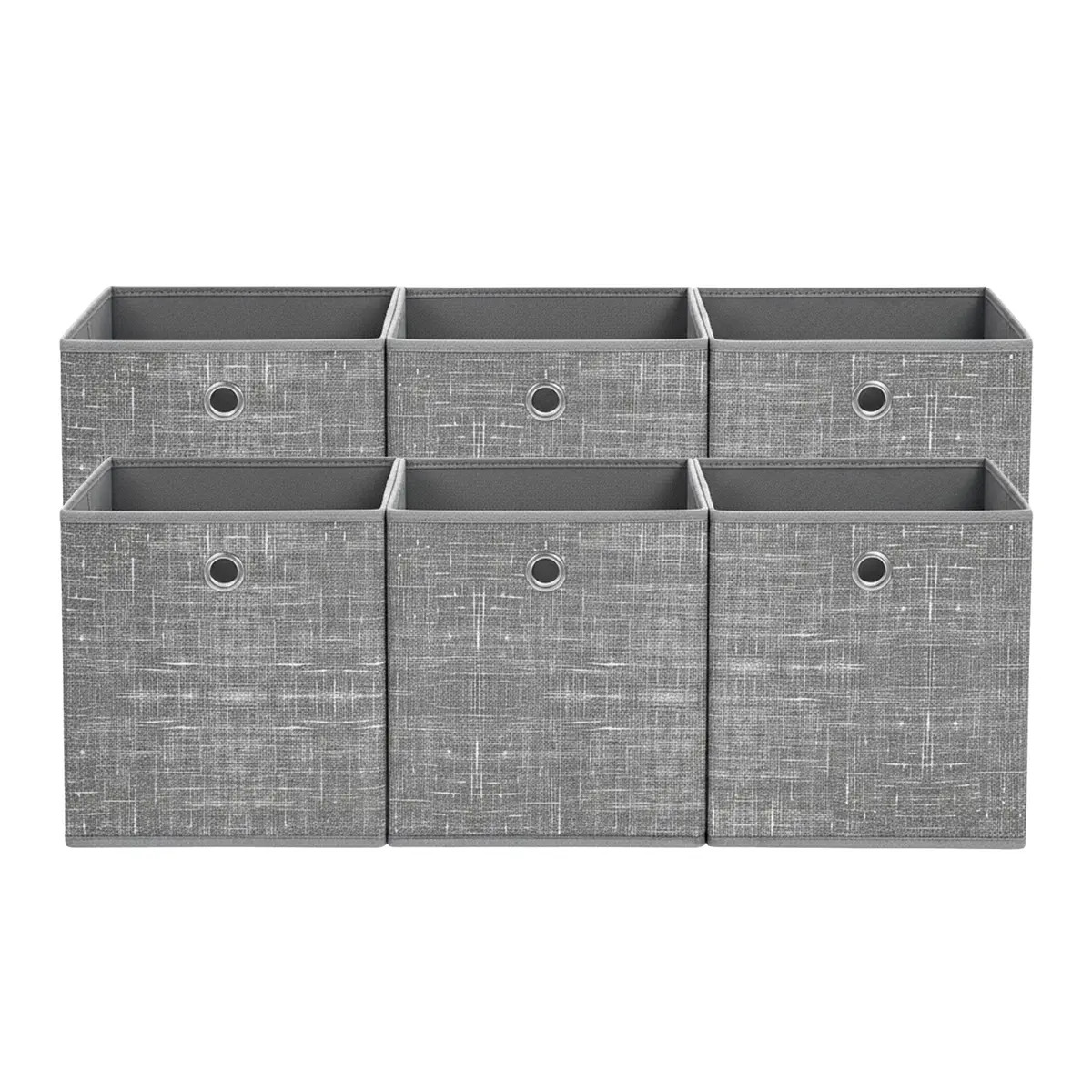 Set of 6 Foldable Cube Organizers, Fabric Storage Bins with Handles