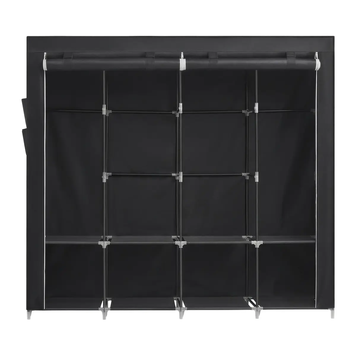 Portable Closet, Wardrobe Closet Organiser with Cover, 4 Hanging Rods and Shelves